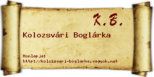 Kolozsvári Boglárka névjegykártya